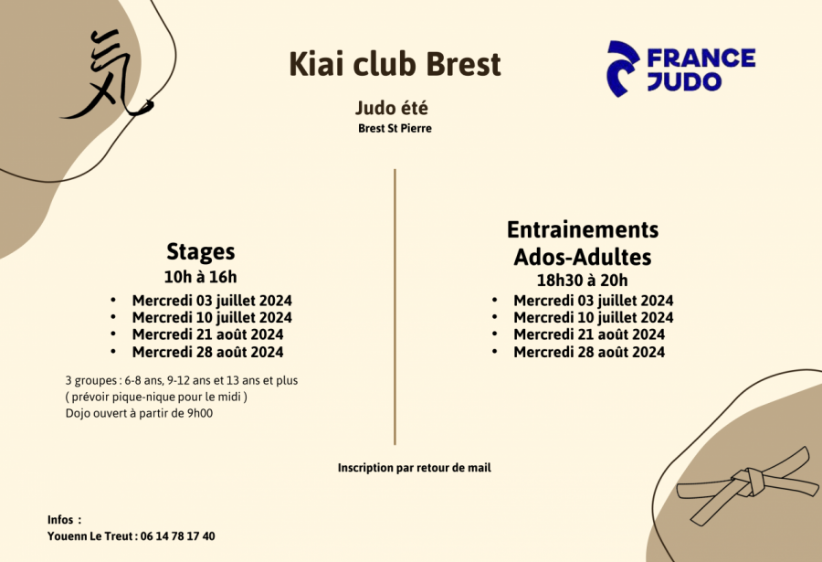Pratiquez le judo cet été au Kiai Club Brest ! Stages et entrainements