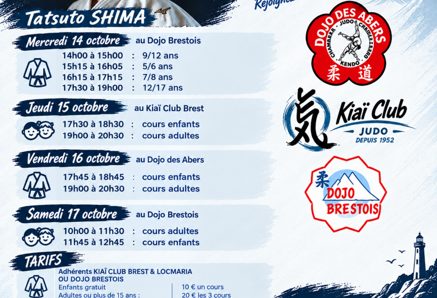 Tatsuto Shima à Brest et aux Abers : quatre jours de judo !